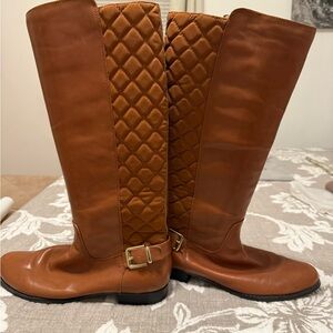 Isaac Mizrahi Tan Quilted Heeled Boots